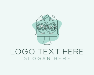 Cake - Flower Cake Dessert logo design