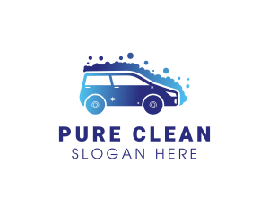 Gradient Car Wash Cleaning logo design