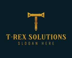 Medieval Style Business Letter T logo design