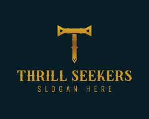 Medieval Style Business Letter T logo design