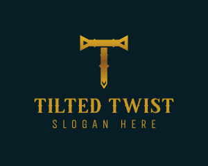 Medieval Style Business Letter T logo design