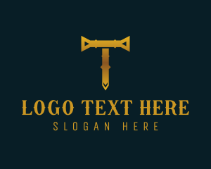 Steakhouse - Medieval Style Business Letter T logo design