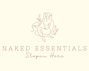 Spa Naked Female  logo design