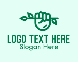 Organic Products - Eco Branch Hand logo design