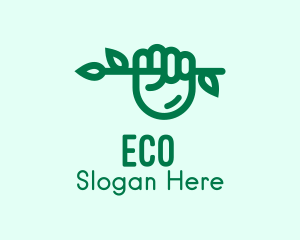 Eco Branch Hand  logo design