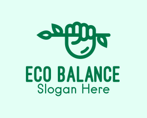 Eco Branch Hand  logo design