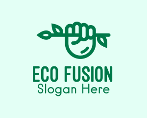 Eco Branch Hand  logo design