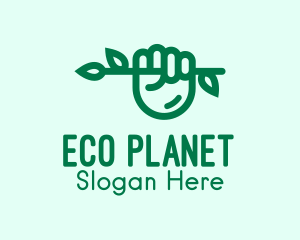 Eco Branch Hand  logo design