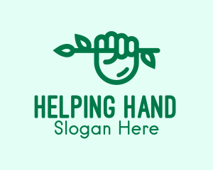 Hand - Eco Branch Hand logo design