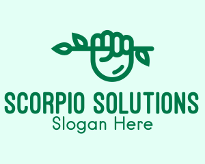 Eco Branch Hand  logo design