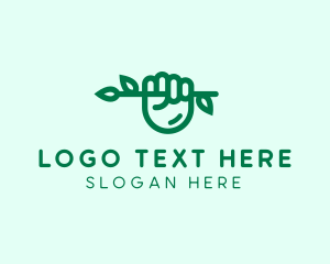 Eco Branch Hand  logo design