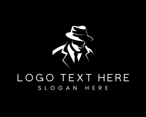 Trench Coat - Detective Spy Mysterious logo design