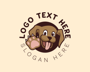 Dog Trainer - Happy Dog Paw logo design