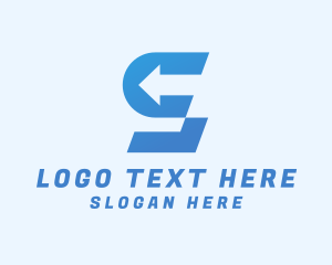 Insurance - Blue Arrow Letter S logo design