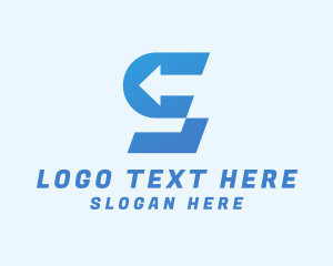 Blue Arrow Letter S Logo