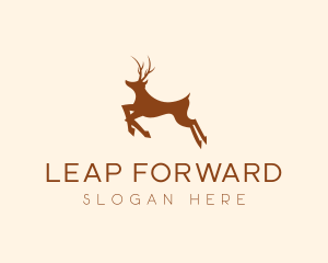 Leap - Wild Deer Animal logo design