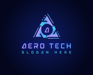 Cyber Tech Triangle logo design