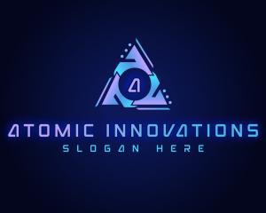 Cyber Tech Triangle logo design