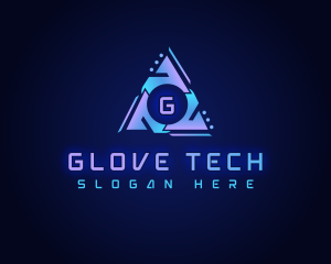 Cyber Tech Triangle logo design