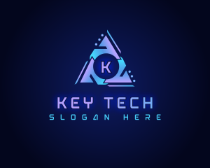 Cyber Tech Triangle logo design