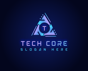 Cyber Tech Triangle logo design