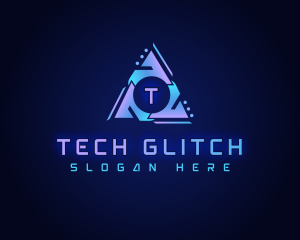 Cyber Tech Triangle logo design