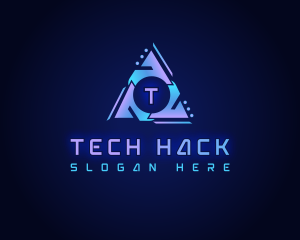 Cyber Tech Triangle logo design