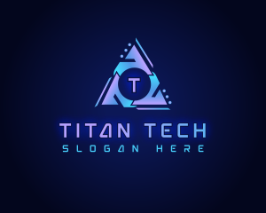 Cyber Tech Triangle logo design