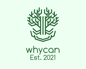 Plant - Symmetrical Green Tree logo design