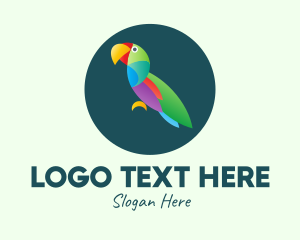 Round - Colorful Wild Parrot logo design