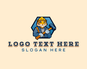 Tools - Tiger Construction Sledgehammer logo design