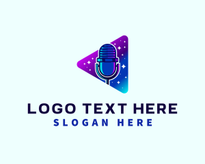 Talk - Media Podcast Microphone logo design