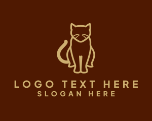 Gold - Cat Kitten Animal logo design