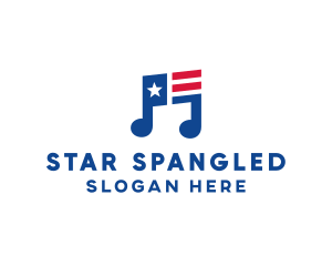 American - American Musical Note logo design