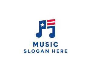 American Musical Note logo design