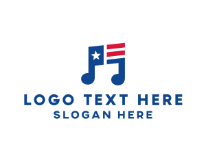 American - American Musical Note logo design
