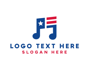 American - American Musical Note logo design