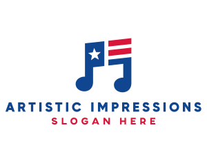 American Musical Note logo design