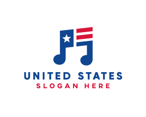 American Musical Note logo design