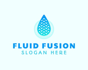 Wave Water Drop logo design