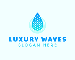 Wave Water Drop logo design