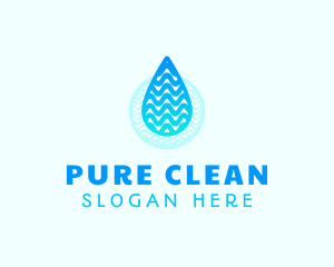 Wave Water Drop logo design