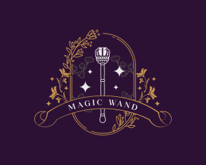 Wand - Floral Royal Scepter Wand logo design