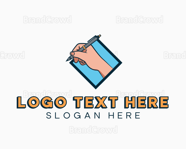 Hand Pen Writing Logo