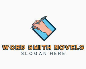 Novelist - Hand Pen Writing logo design