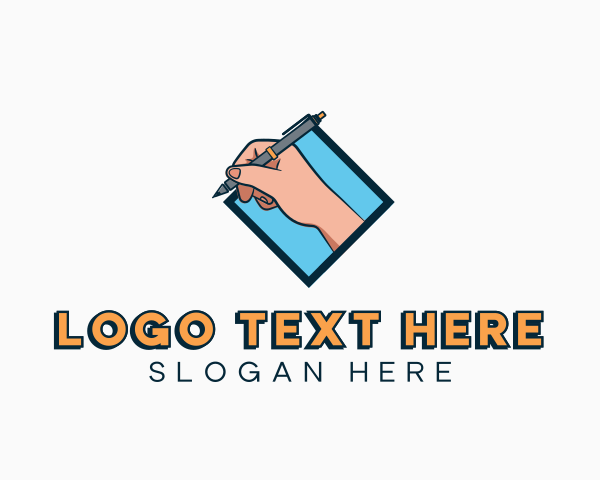Newspaper - Hand Pen Writing logo design