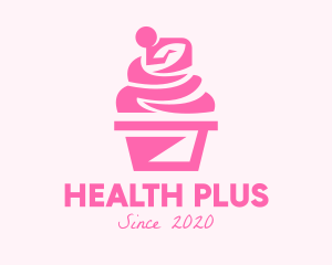 Baking Supplies - Pink Cupcake Dessert logo design