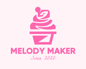 Cupcake Shop - Pink Cupcake Dessert logo design