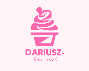 Dessert - Pink Cupcake Dessert logo design