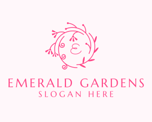 Ornamental Floral Wreath logo design